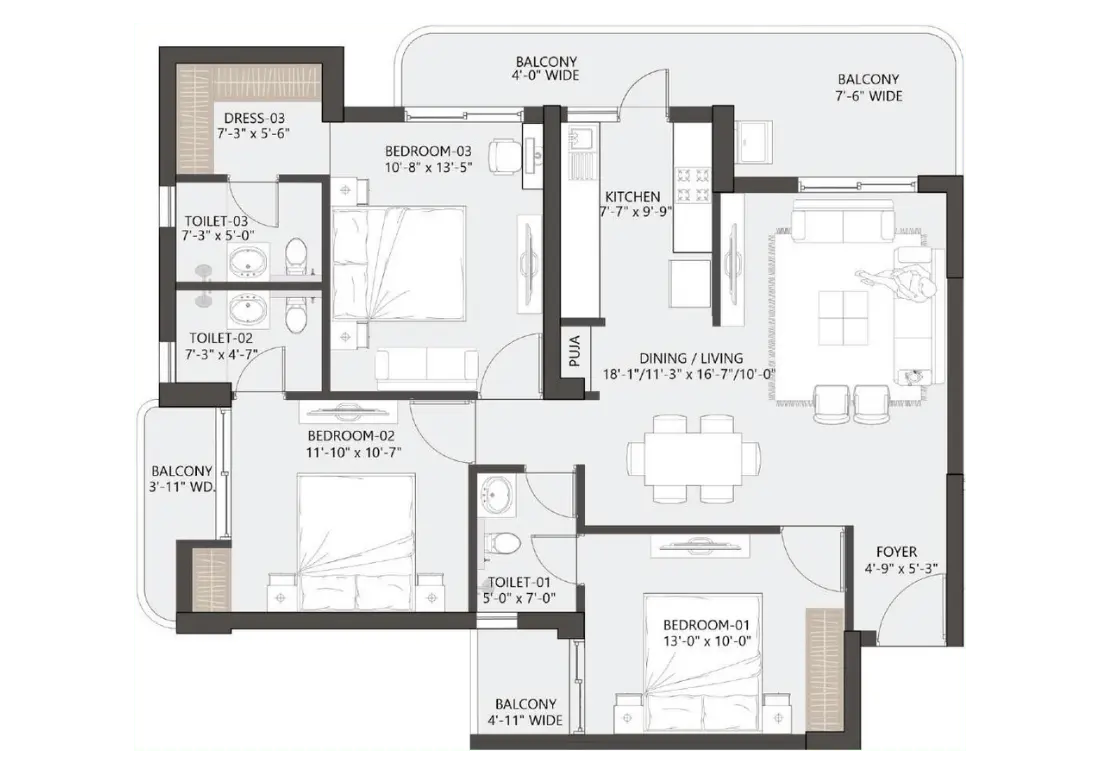 Nilansh Lucknow Floor Plan